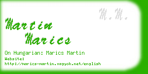 martin marics business card